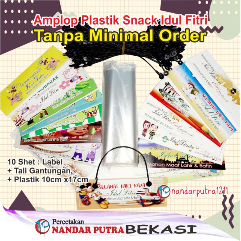 

(10shet)Plastik Label Mini Snack Idul Fitri /Angpau Lebaran Plastik Snack/Amplop lebaran