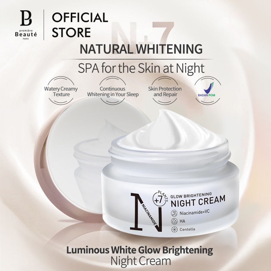 ✨ AKU MURAH ✨ Premiere Beaute Night Cream Skincare Luminous Brightening Whitening 30gr BPOM / Cream Malam