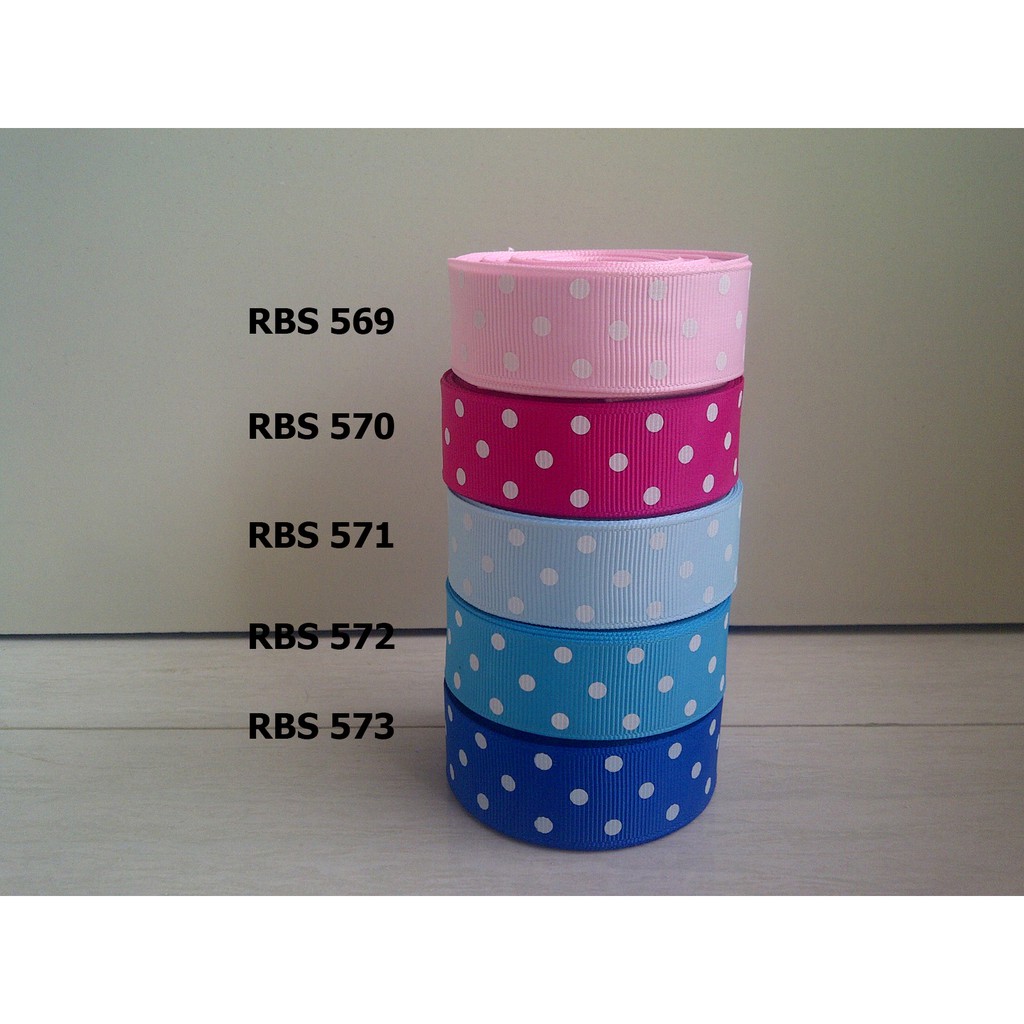 

[10 YARD] PITA GROSGRAIN MOTIF POLKADOT SALE RBS 569,570,571,572,573