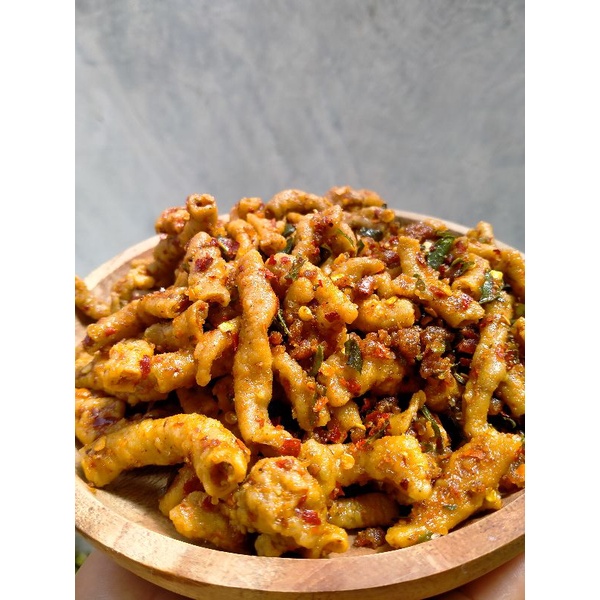 

cemilan kering usus pedas daun jeruk 100 gr 150gr