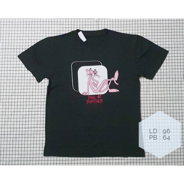 Kaos Tshirt Pink Panther Hitam