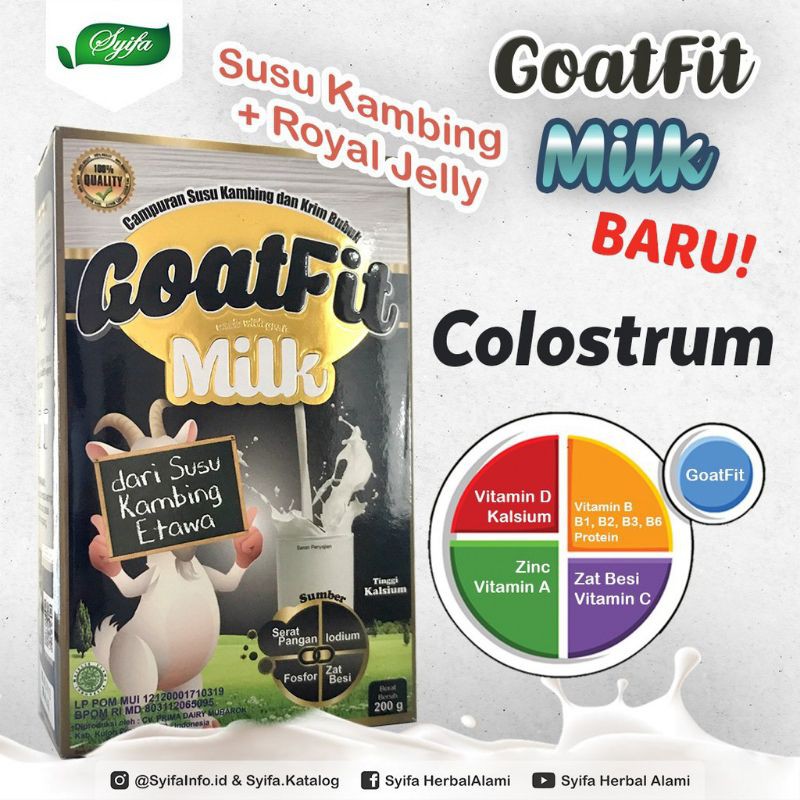 

SUSU KAMBING ETAWA GOATFIT MILK KOLOSTRUM 200 GRAM