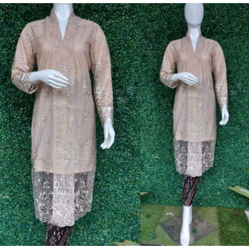 kebaya mewah pesta brukat brokat broklat Payet Kombi tile import