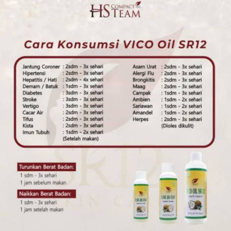 VCO SR12 MINYAK KELAPA MURNI  / VICO SR12 / VIRGIN COCONUT OIL / MINYAK KELAPA MURNI SR12 / VICO OIL SR12 / PENAMBAH IMUN TUBUH / SIAP NEW NORMAL