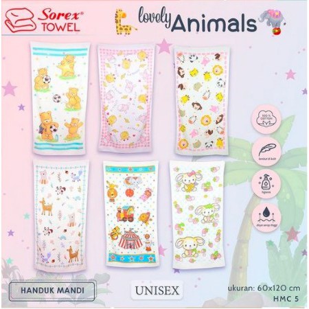 SOREX Towel Handuk Mandi Anak HMC 5 Animal Series