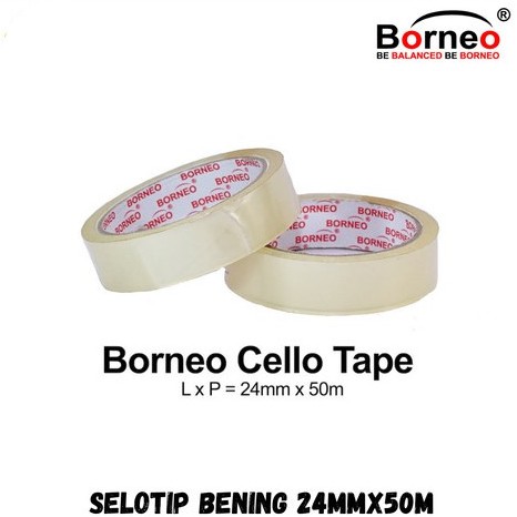 

Lakban isolasi tape Bening Borneo MURAH MERIAH 24mm x 50m Tape Isolasi Bening Selotip Sedang Solasi