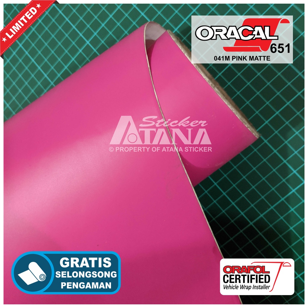 Skotlet Pink Doff Oracal 651 Scotlet Merah Muda Matte Stiker Matt Dop Meteran Sticker Decal Roll Sco