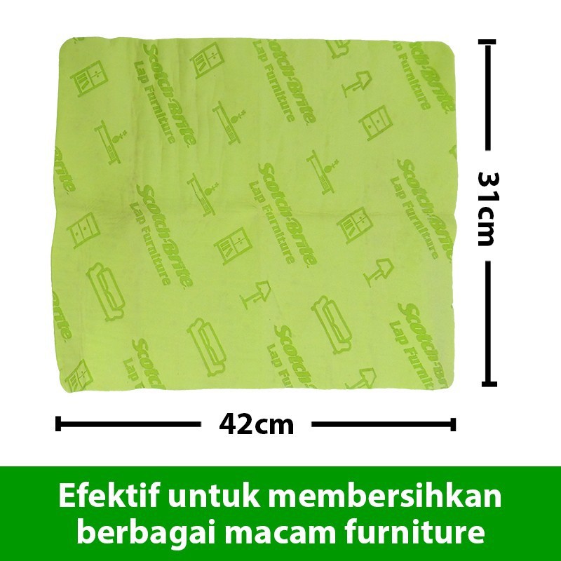 Kain Lap Penyerap Mebel 42 x 31cm Furniture Cloth 3M ID-88 Scootch-Brite Lap Meja