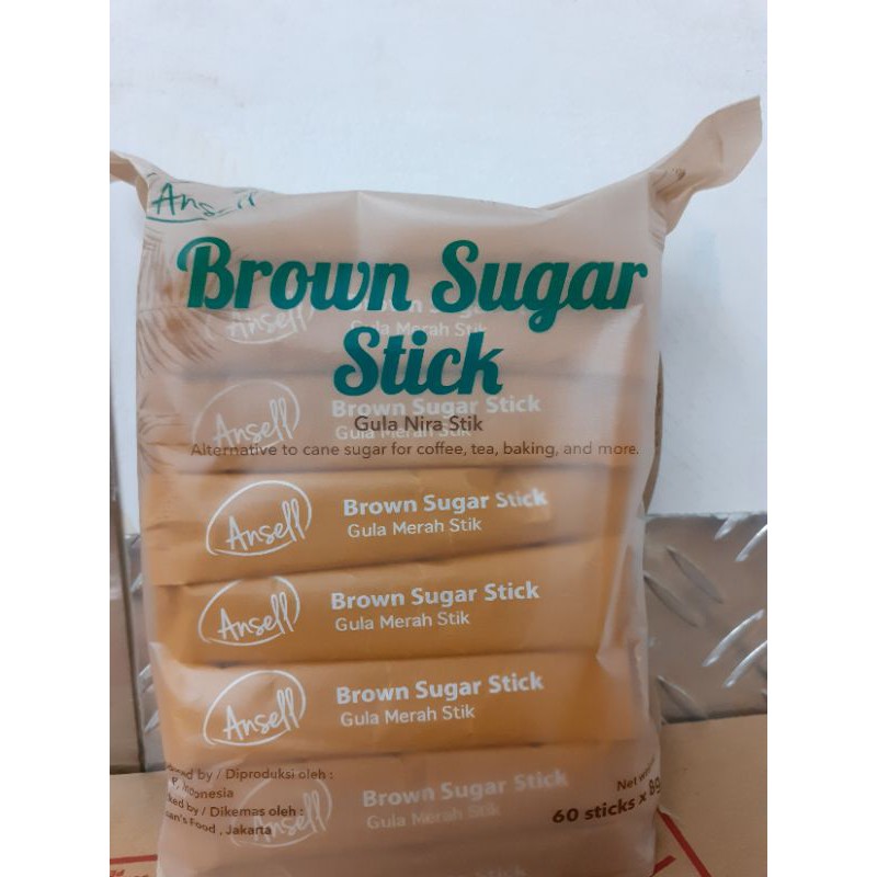 

Brown sugar/Ansell brown sugar powder/brown sugar bubuk merk Ansell isi 60 stick