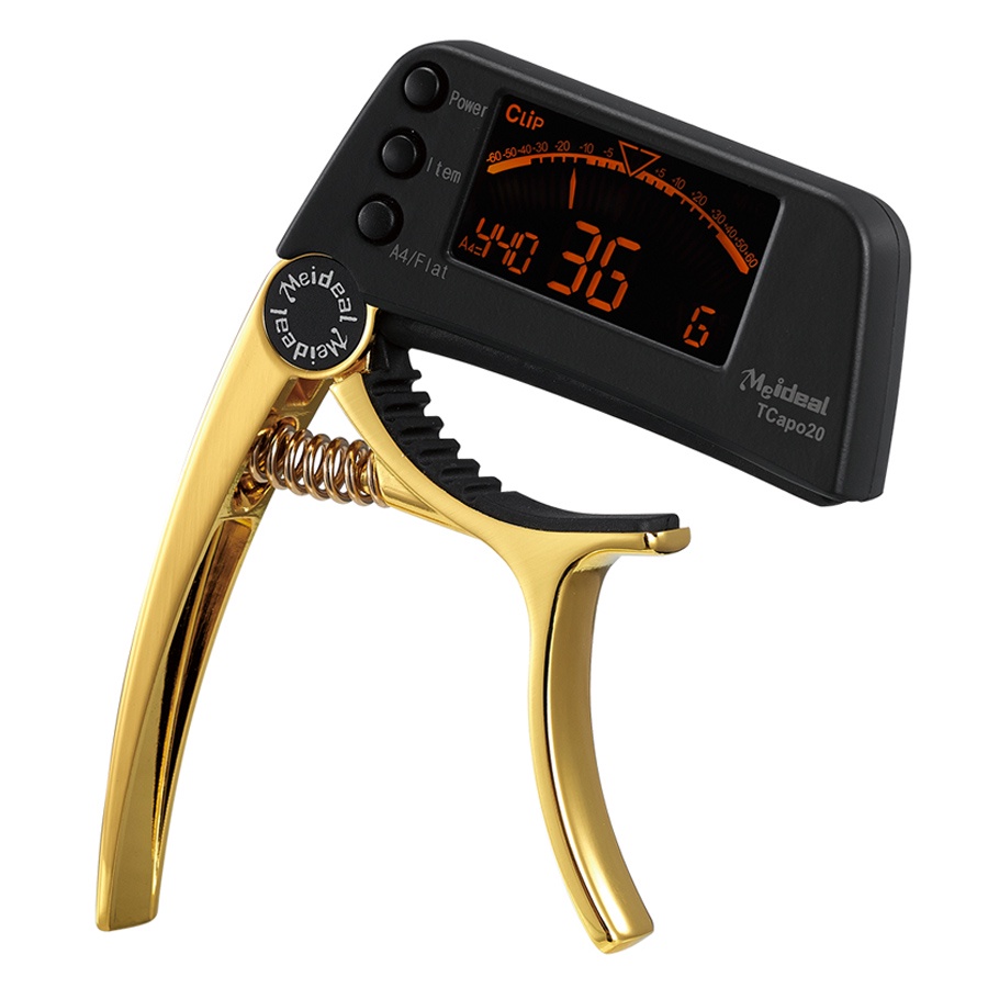 2 IN 1 Capo Tuner Layar LCD Besar 3 Warna Bahan Zinc Alloy Untuk Gitar Bass