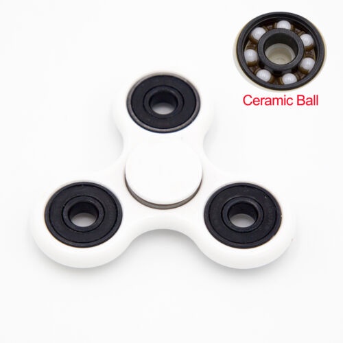 Mainan Fidget Hand Finger Spinner Ceramic Bearing EDC Toy Help Focusing White