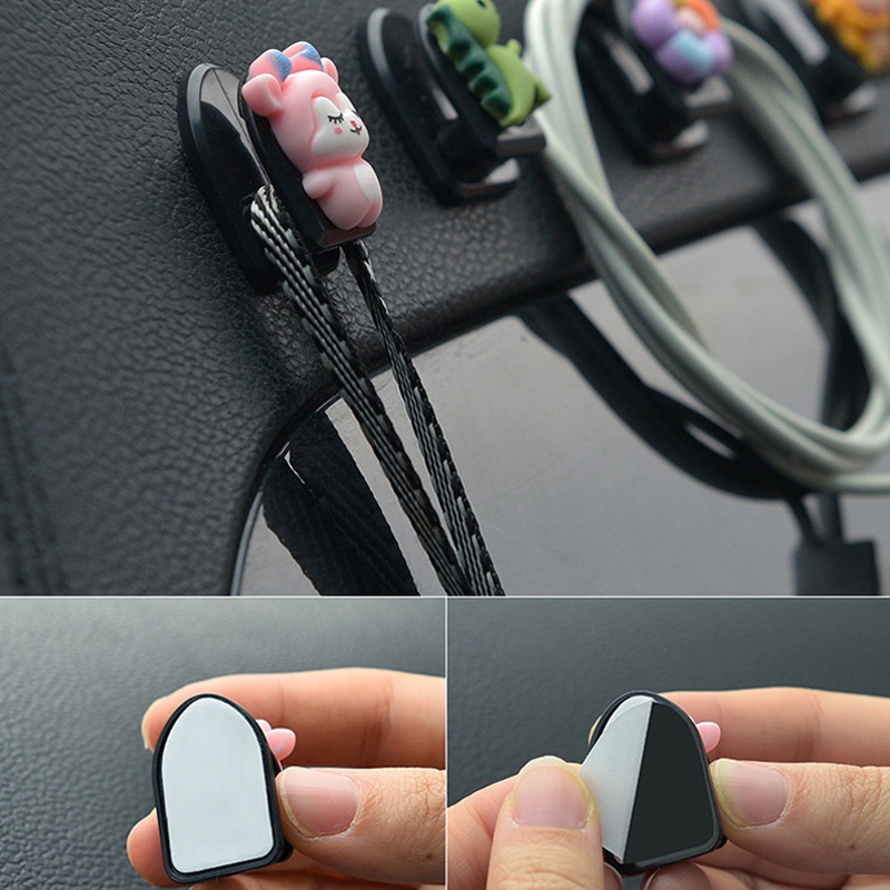 Car Hook Gantung Pengait Masker Lucu Kartun Hewan Car Seat Back Hooks Tempel Dinding Multifungsi Masker Kunci Organizer