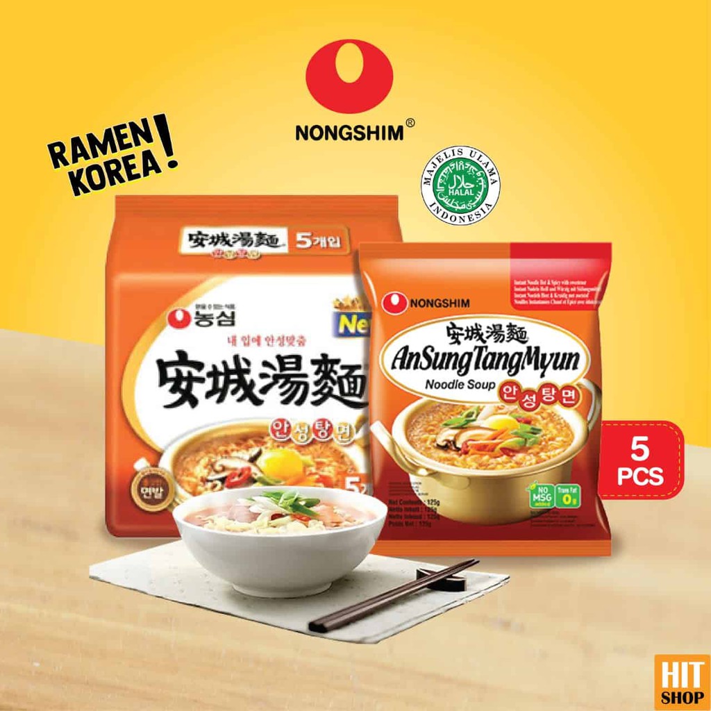 

Nongshim Ansung Tangmyun 125gr x 5 - Mie Instant Spicy