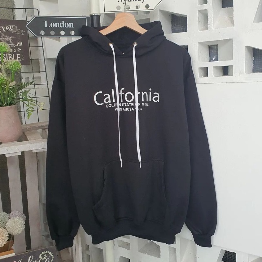 Hoodie California XXL Atasan Unisex Motif California Gaya Trendy