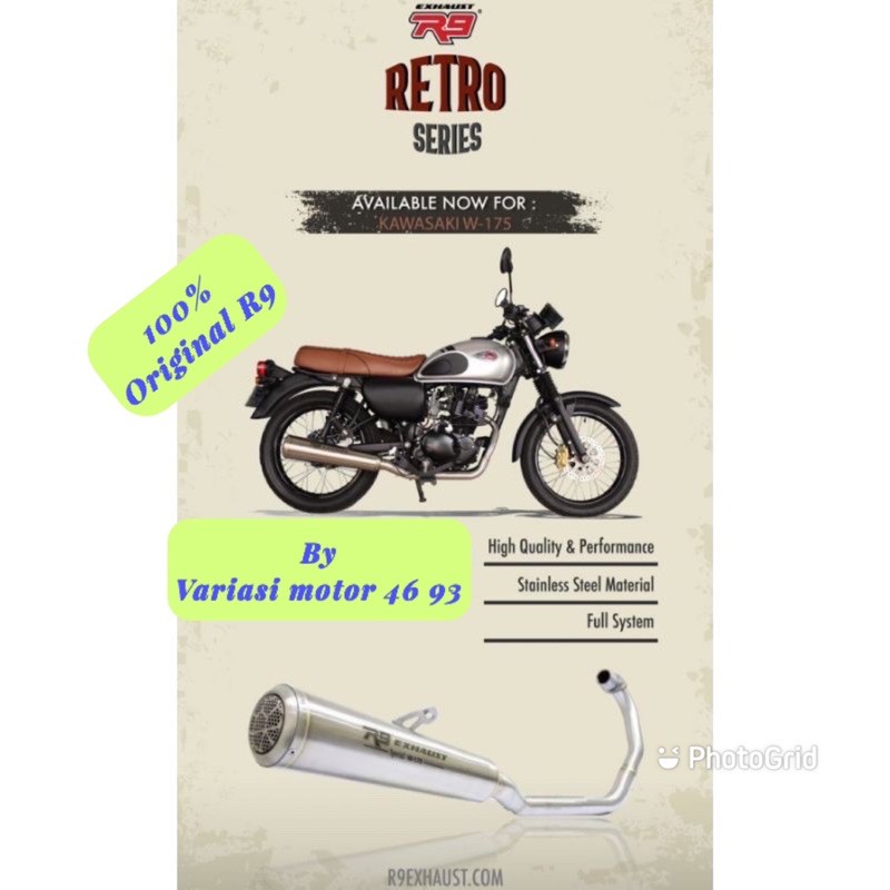 Knalpot R9 Retro Series Kawasaki W175 exhaust original R9 W175