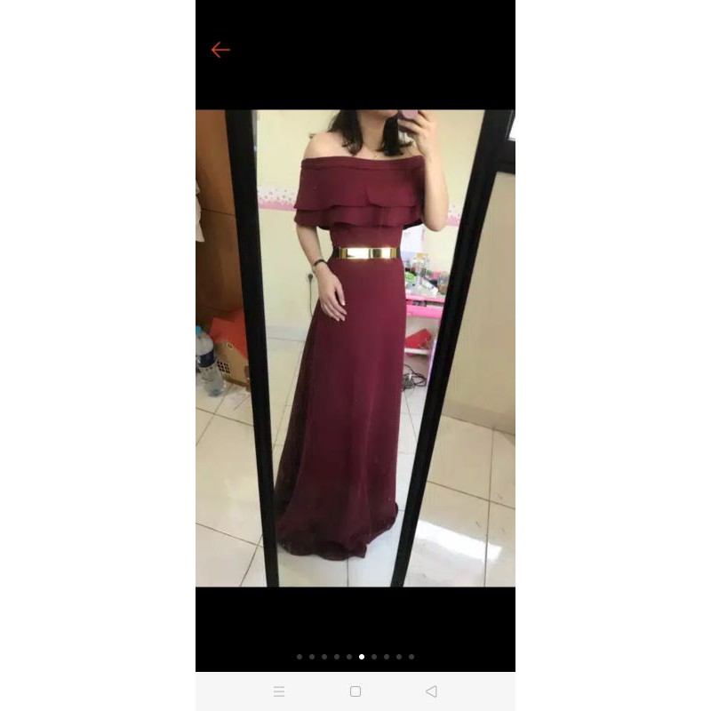 preloved scuba long dress mewah