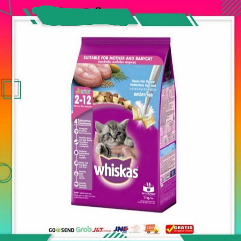 Whiskas Junior Ocean Fish 6,5kg 6.5 kg Makanan Kucing Whiskas Dry food