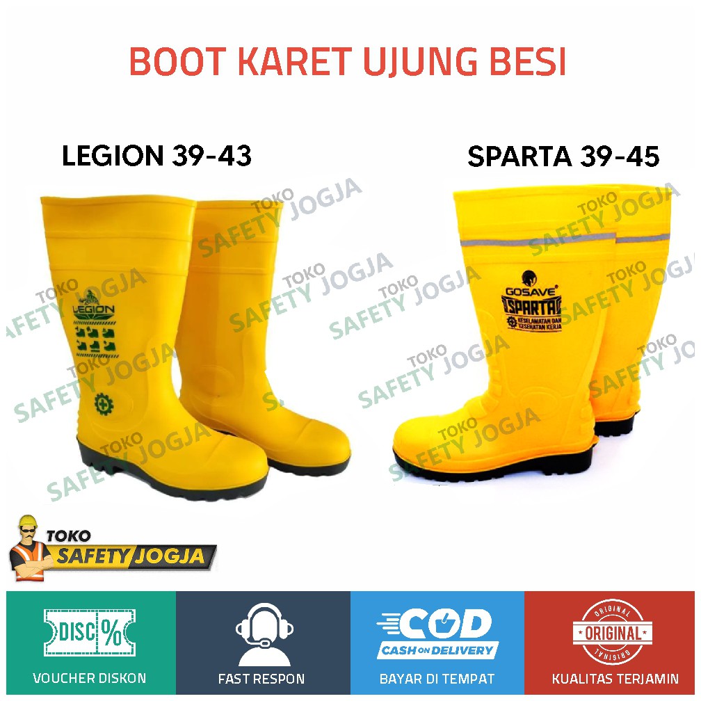 Sepatu Karet Rubber Kuning Boots Legion dan Sparta