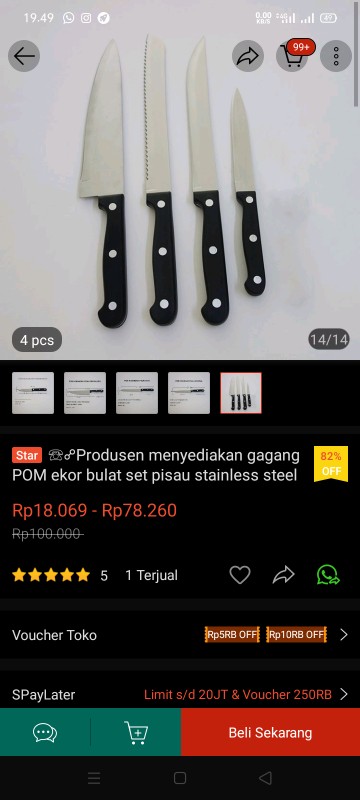 ☏☍produsen Menyediakan Gagang Pom Ekor Bulat Set Pisau Stainless Steel Set Pisau Dapur 5 Potong