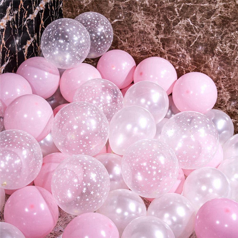 【 ELEGANT 】 Balon Pink Transparan Bintang Anak Dewasa Baby Shower Helium Balloon