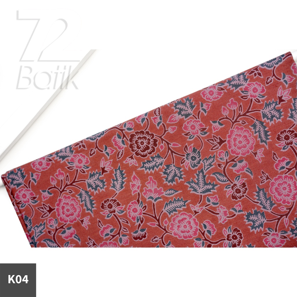 KAIN BATIK PREMIUM Bahan Katun Motif Kembang Warna Merah Merah Muda Hitam 722084 Cap 72 Jarik Jarit Samping Kebat Panjang Batik Katun Modern Premium Bahan Seragam Batik Pernikahan Kantor Keluarga Murah Kamen Jadi Batik Bali Lembaran