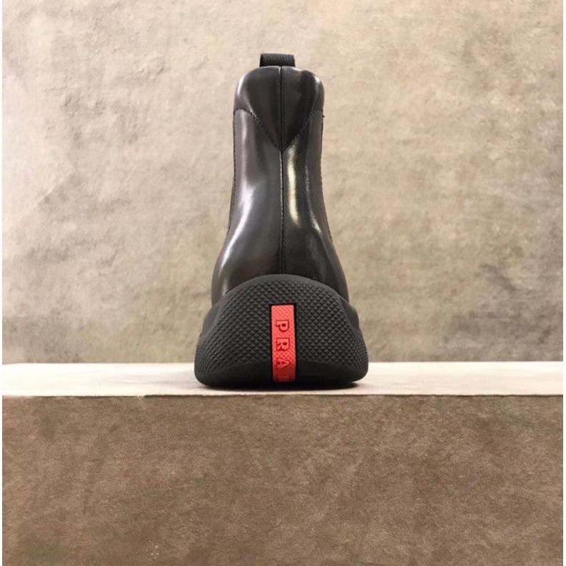 sepatu pria pr4da sneaker boots mirror quality shoes men cowok kulit asli leather tanpa tali