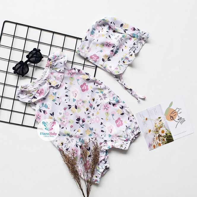 Plazababyku MX ROMPER LILIE setelan bayi motif bunga yang lucu free bonnet PART2