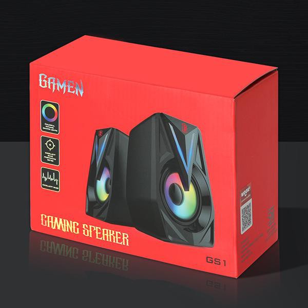 C_   Gamen Speaker Gaming GS1 Lampu RGB Surround Sound USB + Jack