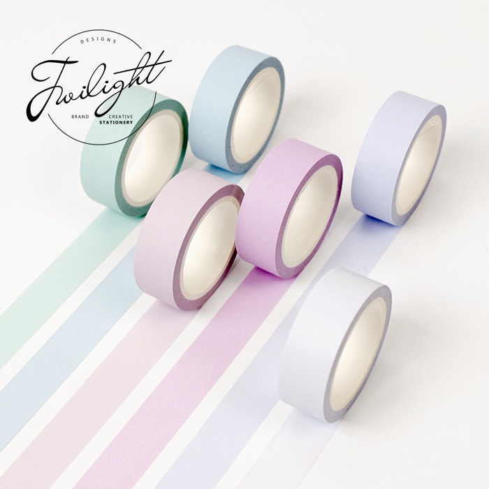 

[FS] 8m Washi Tape Warna Pelangi / Macaron For Jurnal Bujo DIY Diary