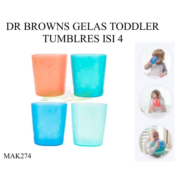 MAK274 DR BROWNS GELAS TODDLER  TUMBLERS ISI 4 GELAS