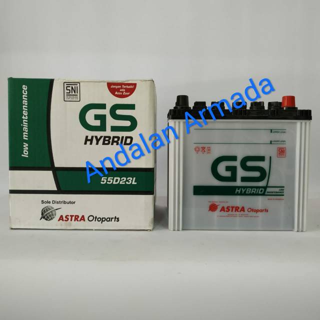 Aki basah Astra Otoparts GS Hybrid 55D23L 60Ah