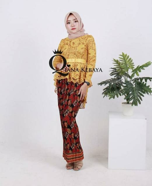 NEW AURORA!!! Setelan kebaya brokat pinguin / kebaya wisuda / kebaya tunangan / marun / navy / abu