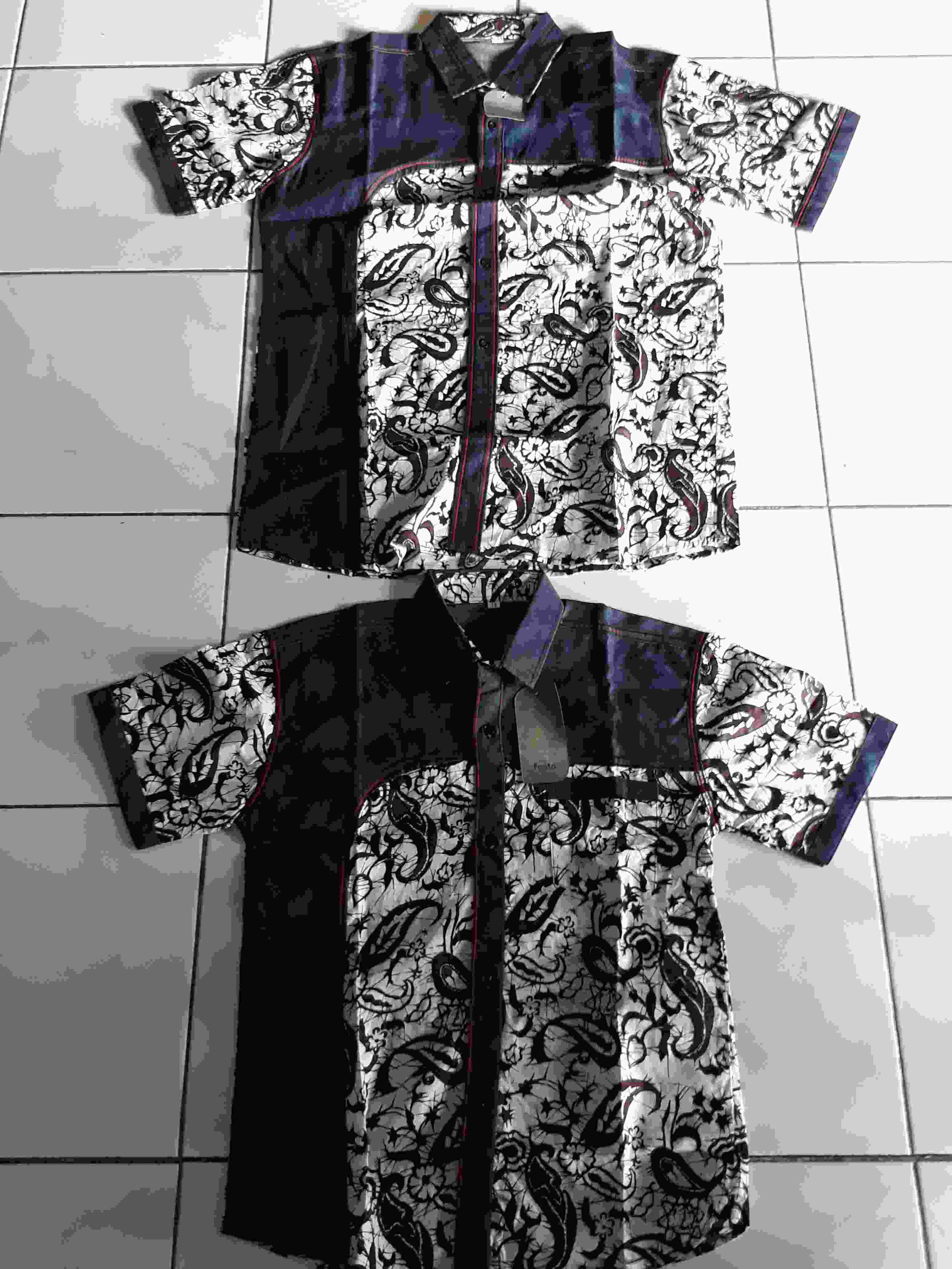 Batik Anak Cowok Kombinasi Lengan Pendek Model Jangkis