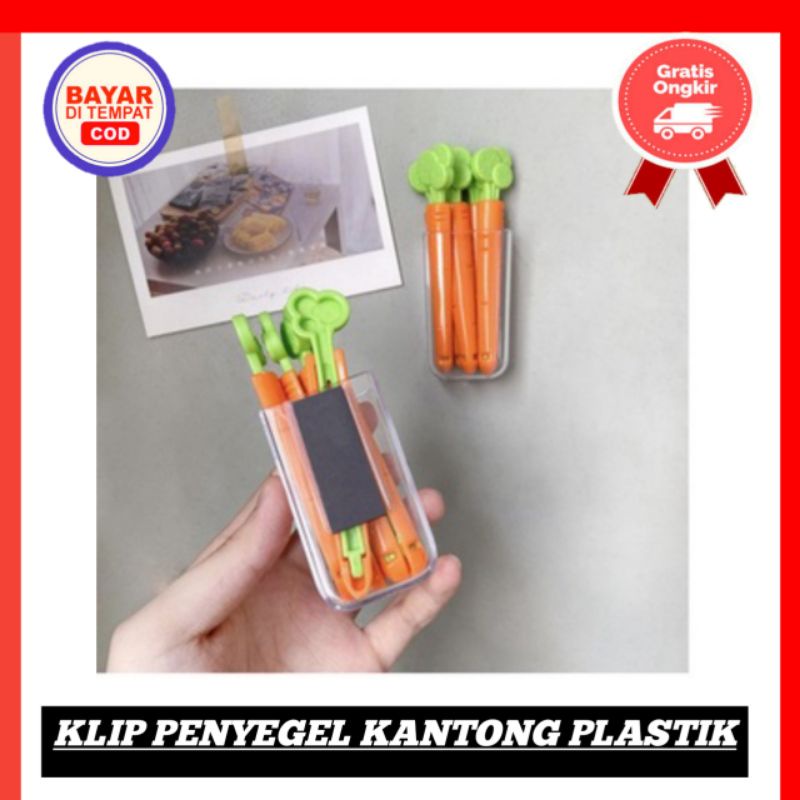 

Klip Penyegel Kantong Plastik Makanan Bentul Wortel 1pak isi 5