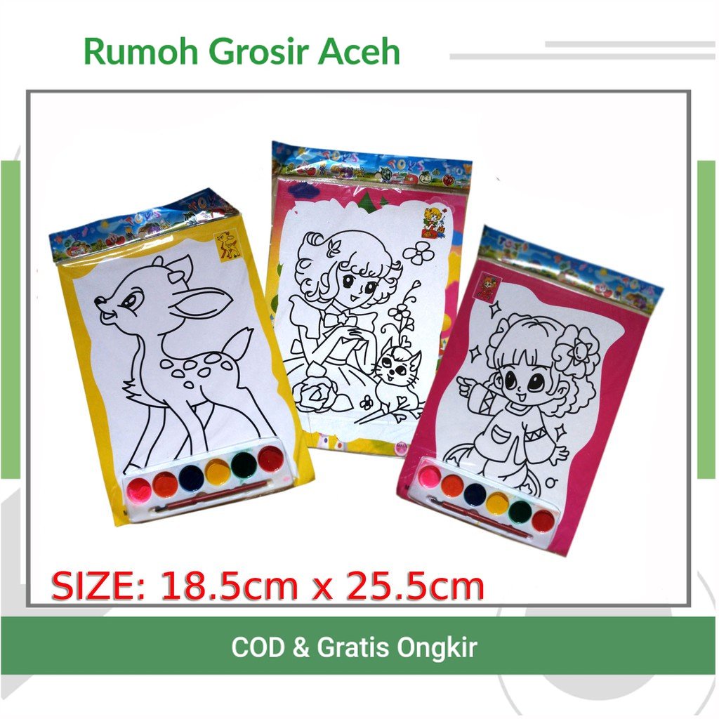

{ACEH} Melukis Cat Air Pack Painting Coloring Paper Kertas Gambar