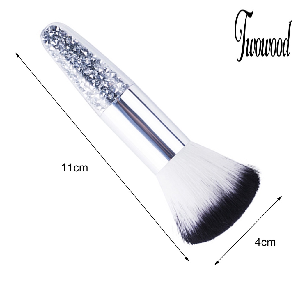 Brush Makeup Warna-Warni Dengan Gagang Kristal Imitasi Untuk Wanita