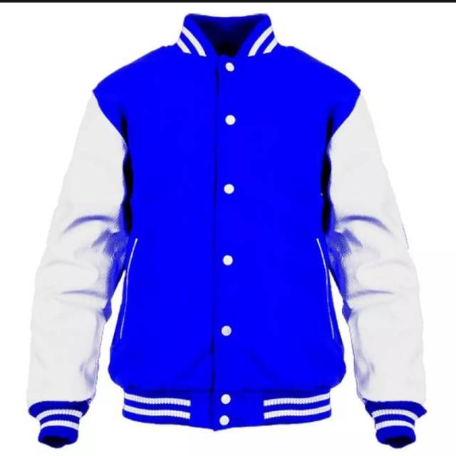 Jaket baseball warna biru