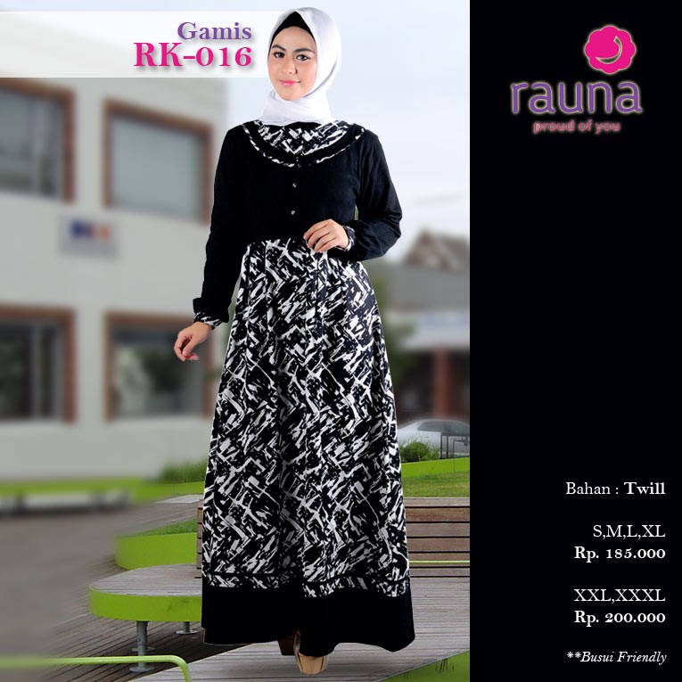 Gamis Syar'i - Gamis motif hitam - Dress Muslim - Original