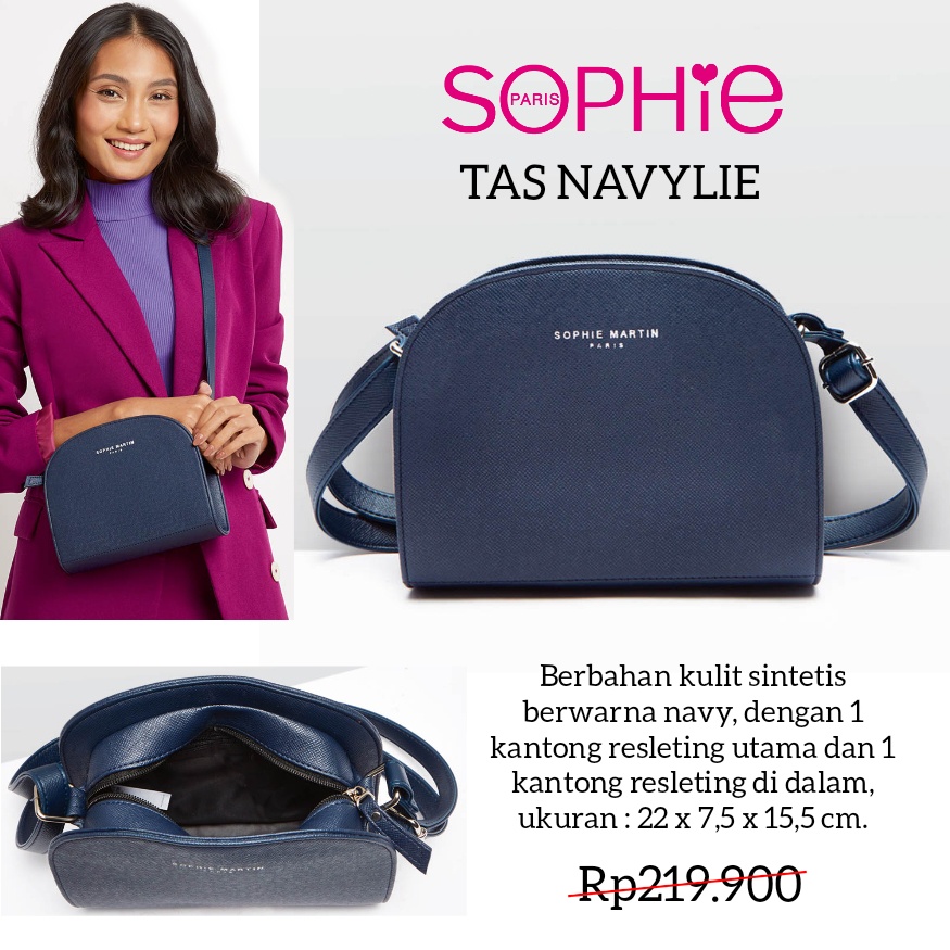 TAS NAVYLIE SOPHIE MARTIN PARIS PROMO SALE TAS SELEMPANG BIRU NAVY WANITA WOMAN SLING BAG