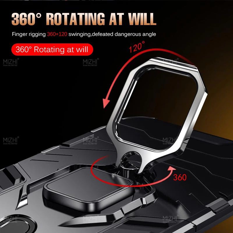 FREE TEMPERED GLASS FULL LAYAR XIAOMI REDMI NOTE 8 PRO HARD CASE ROBOT RING ARMOR REDMI NOTE 8 PRO