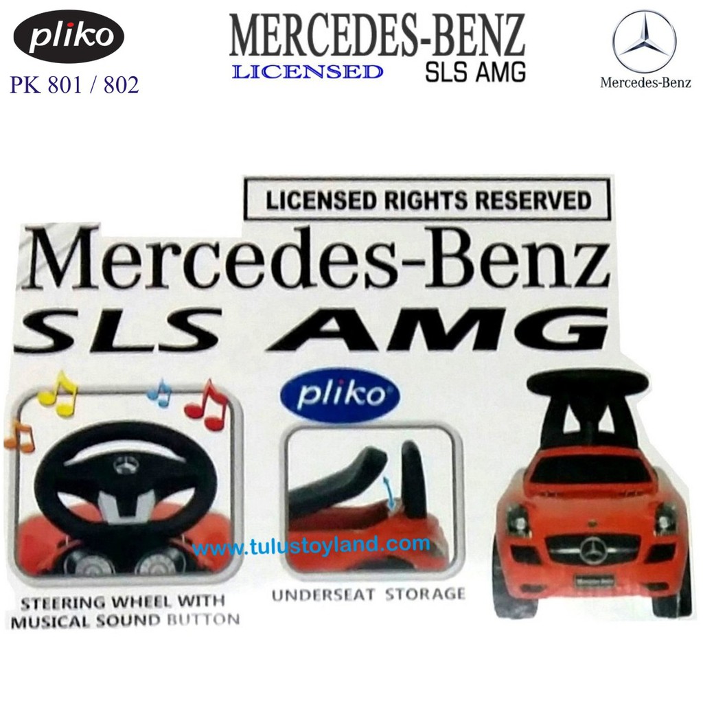 Pliko Ride On 801 802 Mercedes Benz Mainan Mobil Tanpa Aki