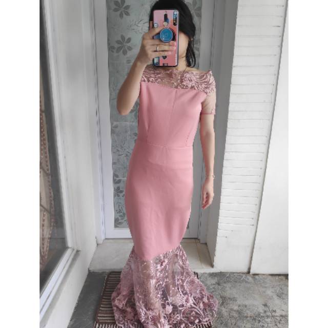 Dress duyung Valentin 5993 long dress scuba Premium /Party dress / dress pesta