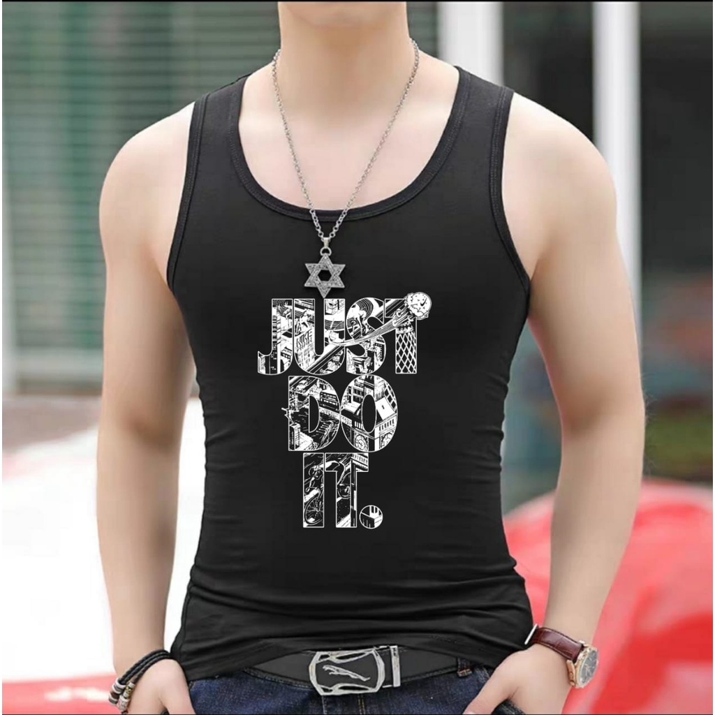 ALIPIO FASHION //  Singlet JUST / singlet keren / singlet cowok / kaos santai