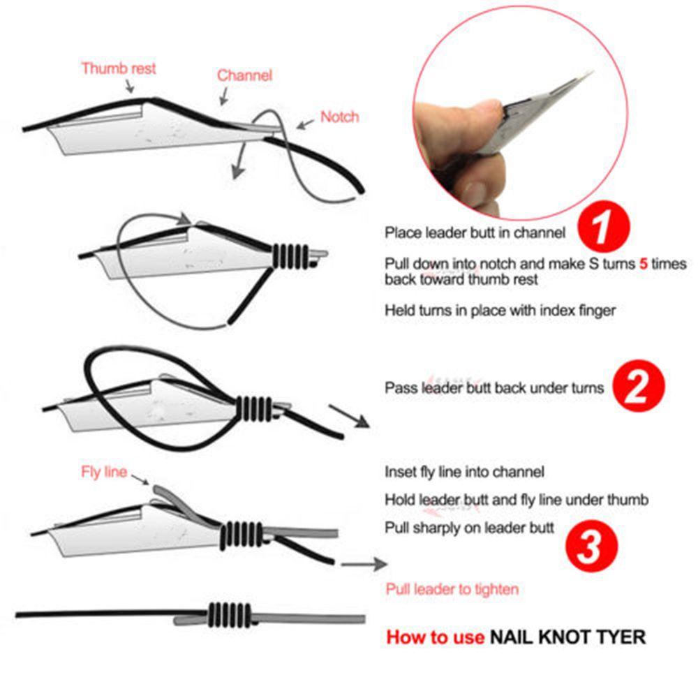 TOP Quick Knot Tying Tool Hole Stainless Steel &amp; Plastik Snip Fly Mancing Clippers