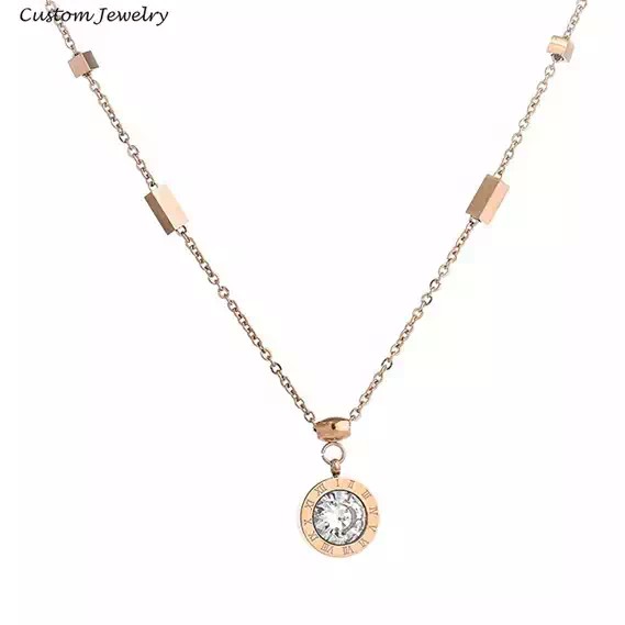 GG Kalung Aksen Mini Kubik Titanium #KL-184A