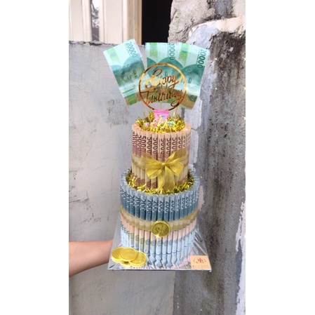Money Cake 2 Layer Isi Uang 300 rb Money Cake Uang Tarik