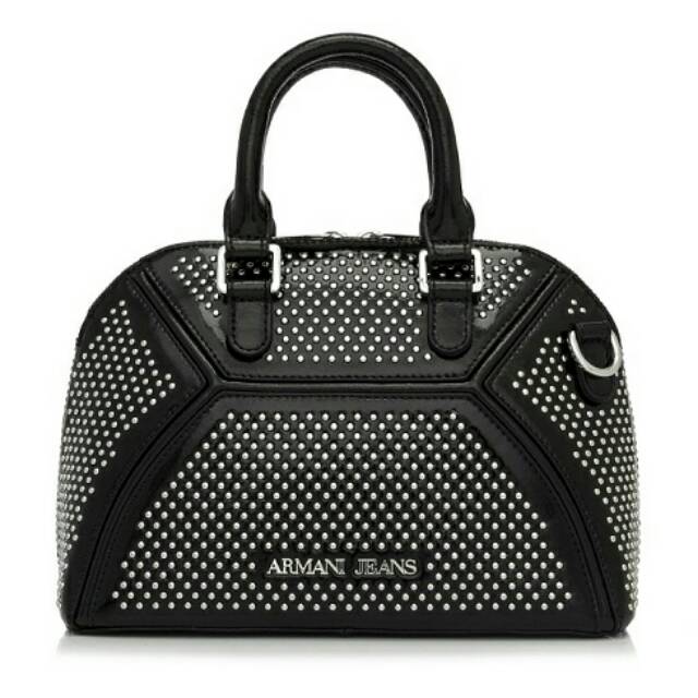 Armani Jeans Faux Patent Leather Stud 