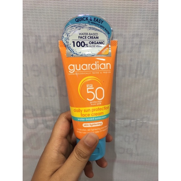 Jual GUARDIAN DAILY SUN PROTECTION FACE CREAM SUNSCREEN SPF 50 50ml Shopee Indonesia