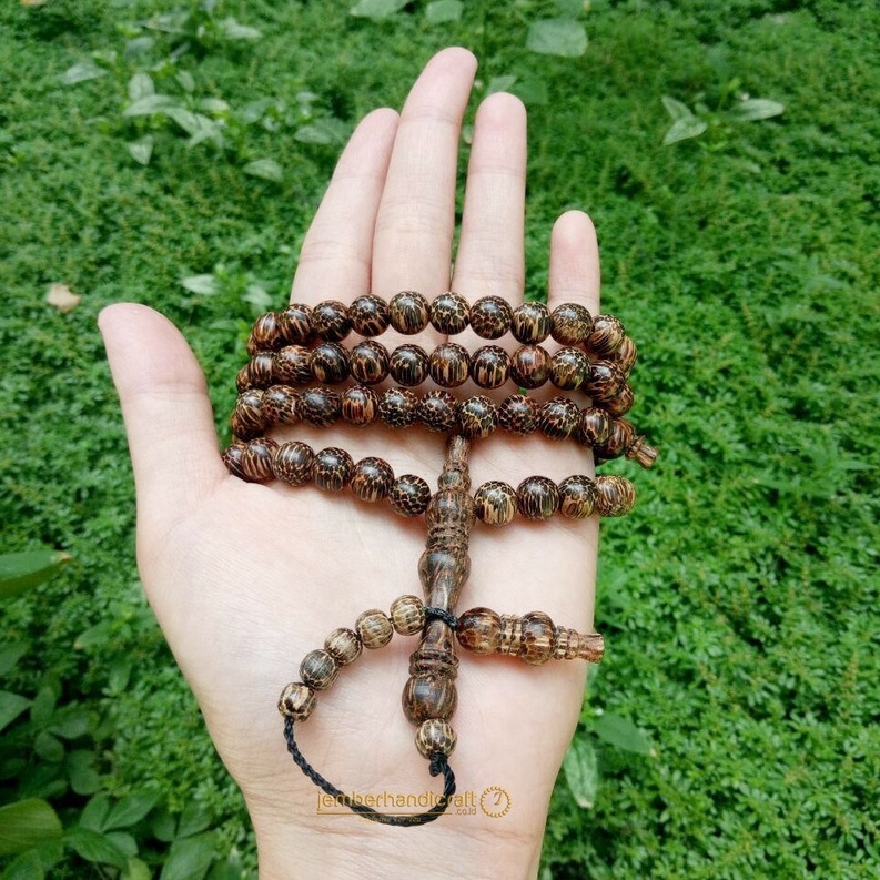 Tasbih Kayu Bertuah Liwung Macan Original 8mm / Tasbih Nibung