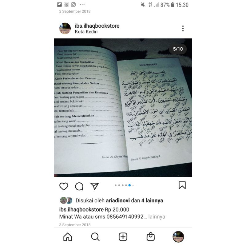 Terjemah matan ghoyah wa taqrib jawa pegon dan terjemah bahasa indonesia